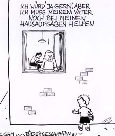 Cartoon Hausaufgaben